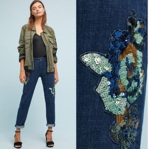 Pilcro and the Letterpress Sequin Boyfriend Jean